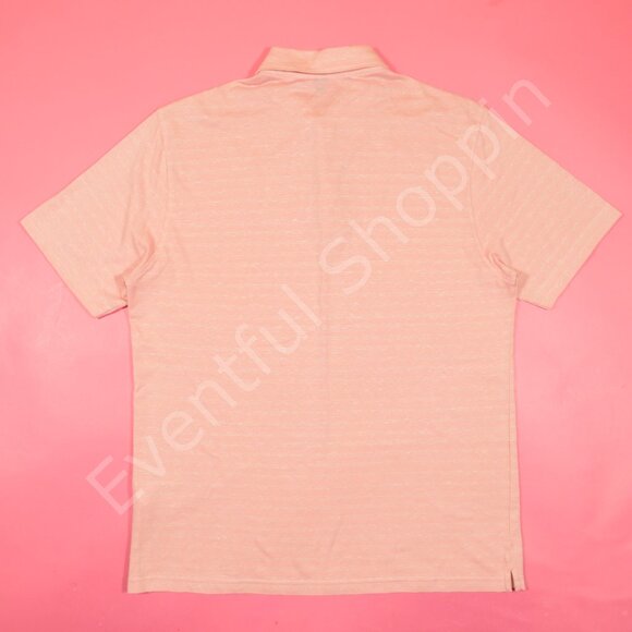 Peter Millar Linen Cotton Polo Shirt Mens M Pink Collection Striped - Picture 3 of 7